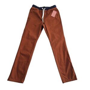 Vans Denmead Chino Elastic Waist Pants Men's S NWT Rust Brown Drawstring NEW